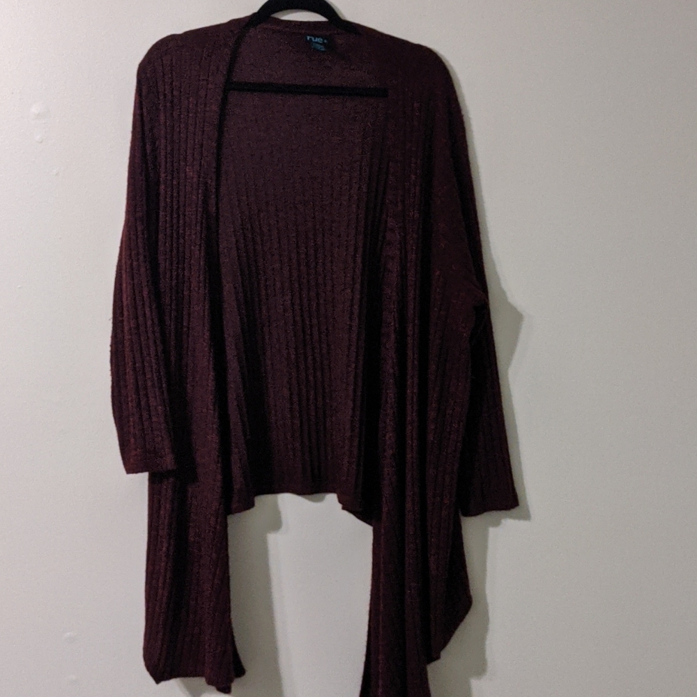 Dark burgundy light weight sweater asymmetrical